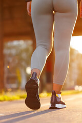 Detail of active woman jogging