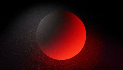 Crimson Eclipse: Circular Black and Red Abstract with Radiant Glow on 