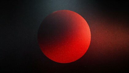 Crimson Eclipse: Circular Black and Red Abstract with Radiant Glow on 
