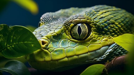 Fototapeta premium Close up of a green snake 