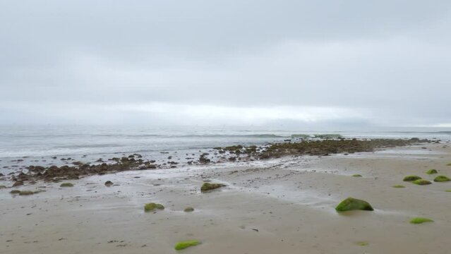 Gloomy Winter Beach Walk in Miramar, California