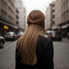 person walking in the city