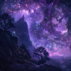 Foto op Canvas astral tales starfield story dark purple © Dinaaf