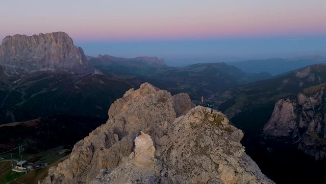 Aerial view of Dolomites, Pizes de Cir, Trentino, Italy.