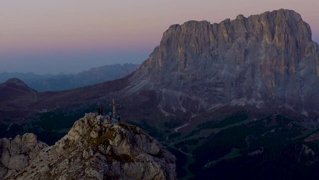 Aerial view of Dolomites, Pizes de Cir, Trentino, Italy.