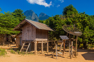 House in Donkhoun (Done Khoun) village near Nong Khiaw, Laos