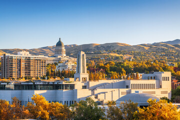 Salt Lake City, Utah, USA Autumn Cityscape with the Capitol - 788207989