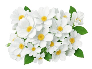 white flowers cutout with an isolated transparent background