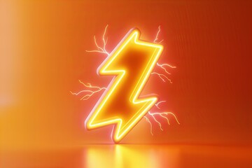 Thunder icon 3d, energy concept