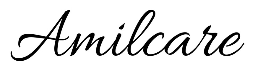 Amilcare - black color - name written - ideal for websites, presentations, greetings, banners, cards, t-shirt, sweatshirt, prints, cricut, silhouette, sublimation, tag - obrazy, fototapety, plakaty