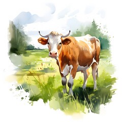 Happy Cow in Sunny Meadow
