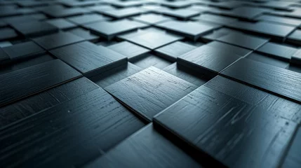 Foto op Aluminium Close Up View of Black Tile Floor © Constantine Art