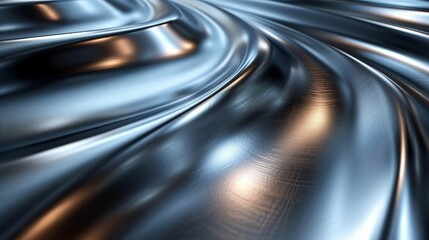 Close Up of Metal Surface With Wavy Lines - obrazy, fototapety, plakaty