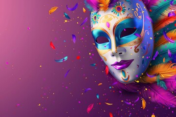 Discover the Intricate Beauty of Masquerade with Our Festive and Elegant Party Backgrounds: Perfect for Colorful Celebrations, Vibrant Dance Floors, and Luxurious Events - obrazy, fototapety, plakaty