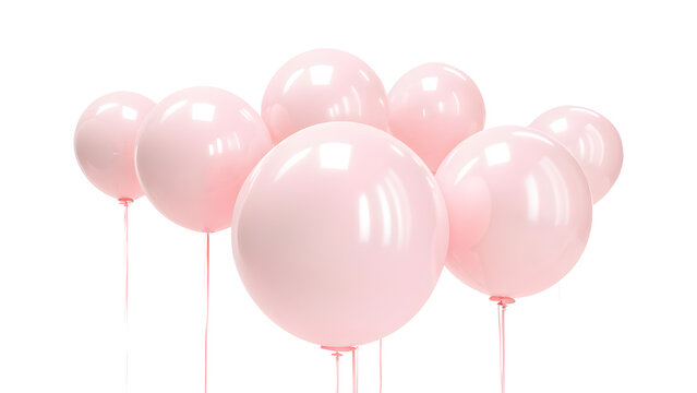 pink balloon isolated on transparent background
