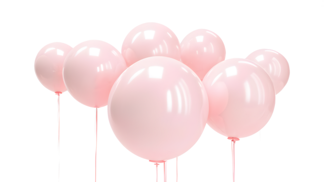 pink balloon isolated on transparent background