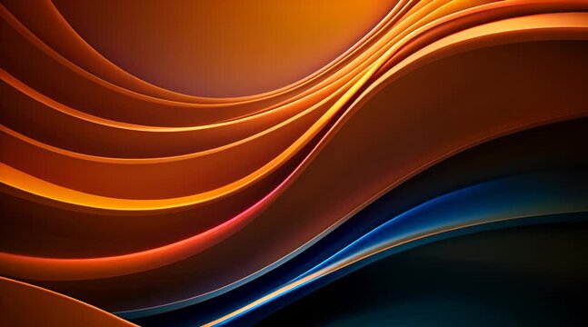 Amber Waves Abstraction, captivating abstract image with fluid amber and dark blue waves, creating a luxurious and dynamic sense of motion, depth, and elegance