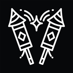 chinese fire work icon outline