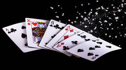 Obraz premium playing cards on black