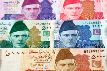 Fototapeta premium Pakistani rupee a business background