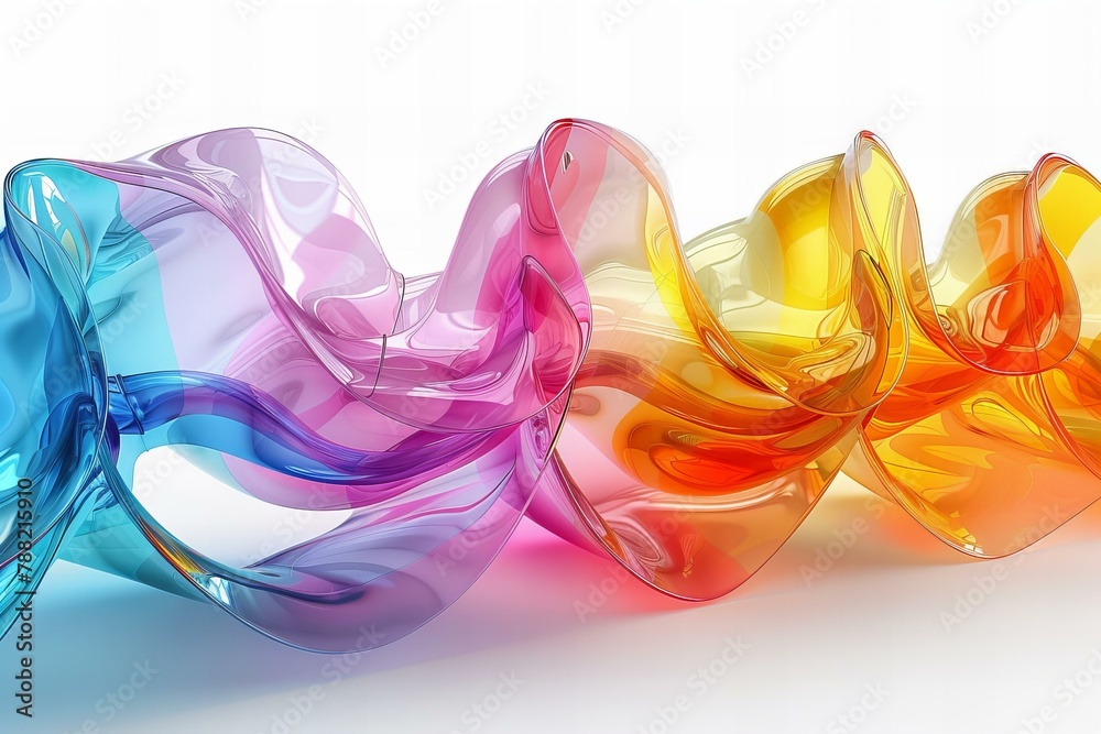 Poster Waves from different colors, abstract background