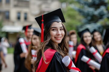 Radiant Young Graduate Smiles on Commencement Day - Captured Generative AI