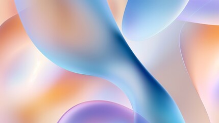gentle curves and smooth gradient of pastel hues create a peaceful and elegant digital art backdrop - obrazy, fototapety, plakaty