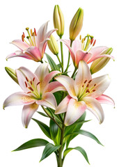 bouquet of lilies isolated