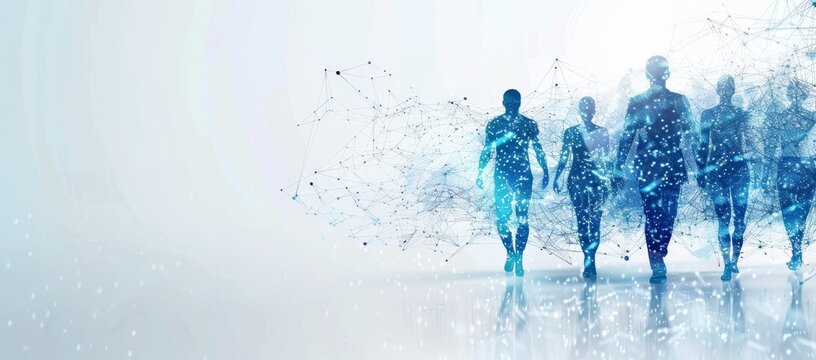 digital silhouettes of people backdrop