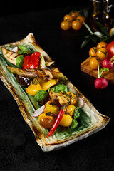 Grilled Vegetable Assortment on Elegant Plate - A Fresh Culinary Concept - 788218137
