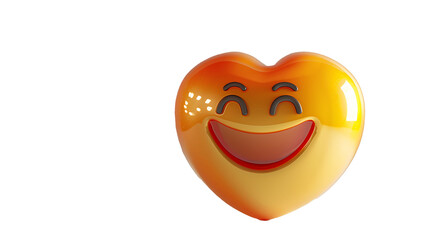 A heart emoji with a smiling face, radiating happiness and affection, depicted in vivid colors and crisp detail against a neutral isolated background, evoking feelings of joy and warmth.