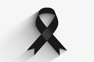 Symbolic Black Awareness Ribbon for Remembrance and Solidarity - Generative AI