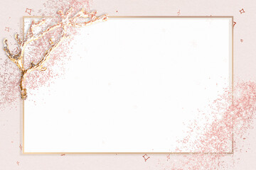 Shimmery pink border png festive glitter frame