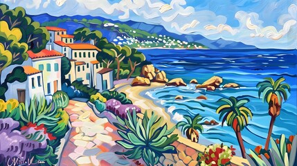 Beautiful Coastal Painting 