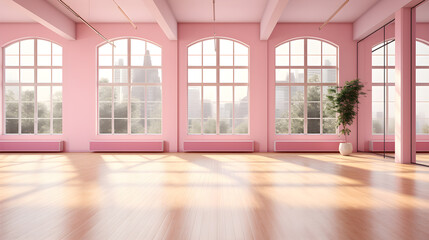 City Retreat: Modern Aesthetics and Fitness Combine in a Pink Yoga Sanctuary. Generative AI - 788221107