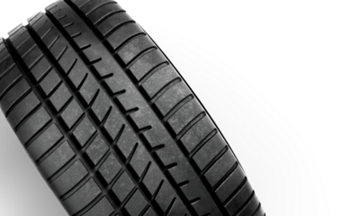 Detailed car tire tread texture isolated on transparent background