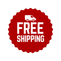 Free delivery shipping icon, home express deliver service vector label with fast car truck.