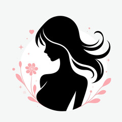 silhouette of a female figure on a white background, female silhouette vector illustration