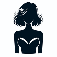 silhouette of a female figure on a white background, female silhouette vector illustration