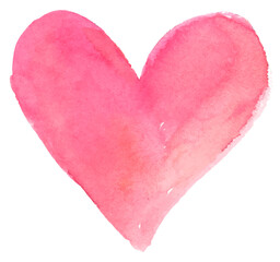Watercolor pink heart sticker png Valentines day