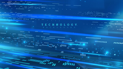 Abstract Blue Data Stream Technology Background.