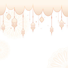 Png lantern background Ramadan and Eid Mubarak concept illustration
