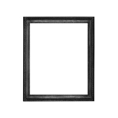 Black picture frame png sticker, transparent background