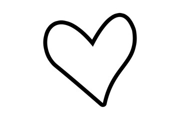 Heart and love sign in continuous one line drawing. Thin flourish and romantic symbol in simple linear style