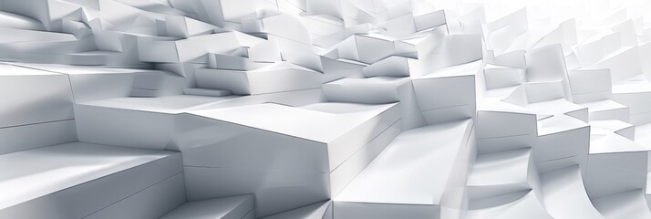 A white abstract background with a lot of cubes and lines, AI