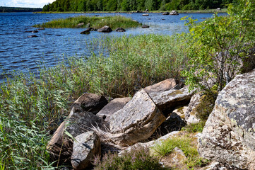 Stones by the lake side