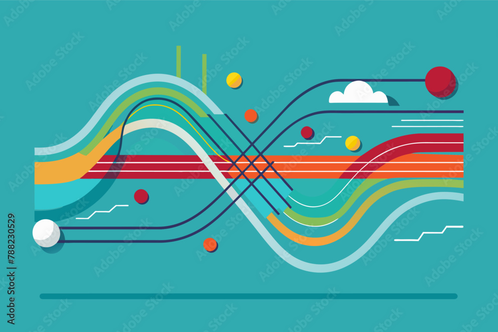 Poster a flowing line representing movement and energy