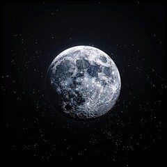 High-contrast artistic rendering of the moon.