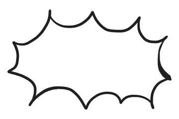 Shout png speech bubble, doodle digital sticker in transparent background