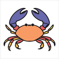 crab Line  filled illustration can be used for logos